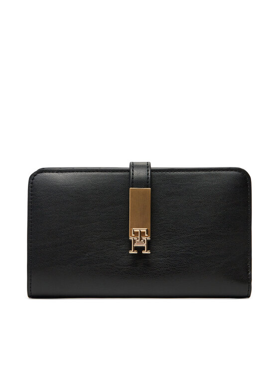 Tommy Hilfiger Tommy Hilfiger Portofel Mic de Damă Th Heritage Med Wallet AW0AW17262 Negru