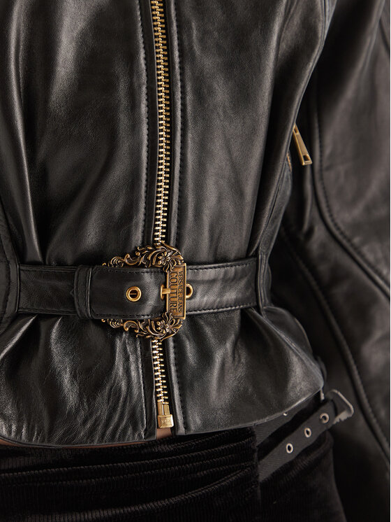 Versace Jeans Couture Versace Jeans Couture Lederjacke 79HAVP03 CP021 Schwarz Regular Fit