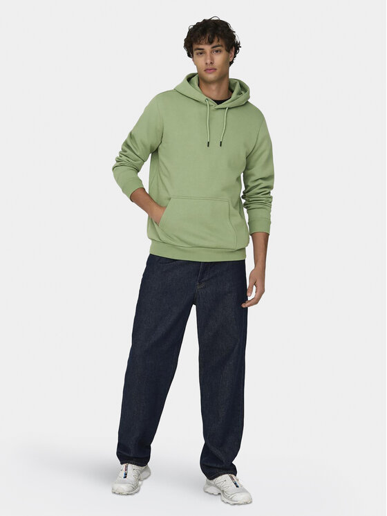 Only & Sons Only & Sons Суитшърт Cares 22018685 Зелен Regular Fit