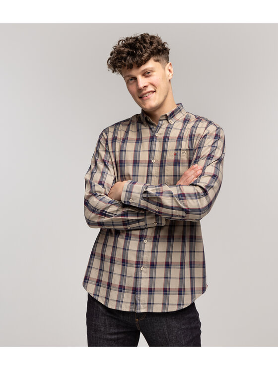 Lee Cooper Lee Cooper Koszula NEW TENBY Beżowy Comfort Fit