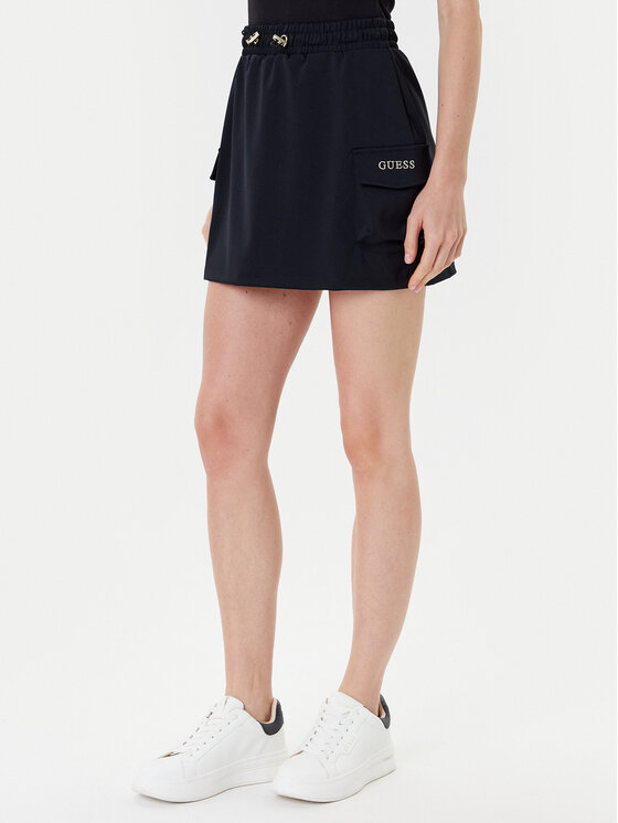 Guess Spódnica mini V5YD04 KCX42 Czarny Regular Fit