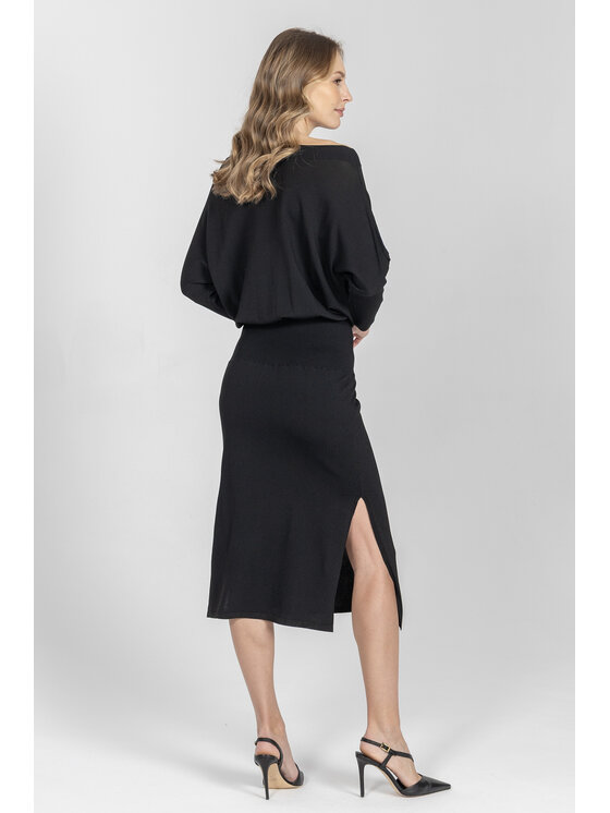 Deni Cler Milano Deni Cler Milano Sukienka wieczorowa T-DC-306D-F2-20-90-1 Czarny Regular Fit