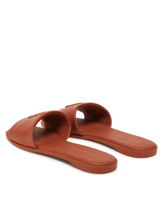 Tommy Hilfiger Tommy Hilfiger Plätud Th Logo Hardware Leather Mule FW0FW08806 Pruun