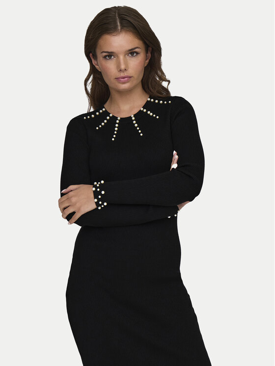 ONLY ONLY Džemper haljina Ida 15334548 Crna Slim Fit