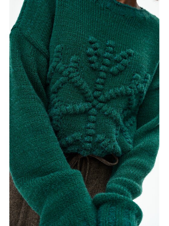 blue shadow blue shadow Sweter Per Zielony Regular Fit
