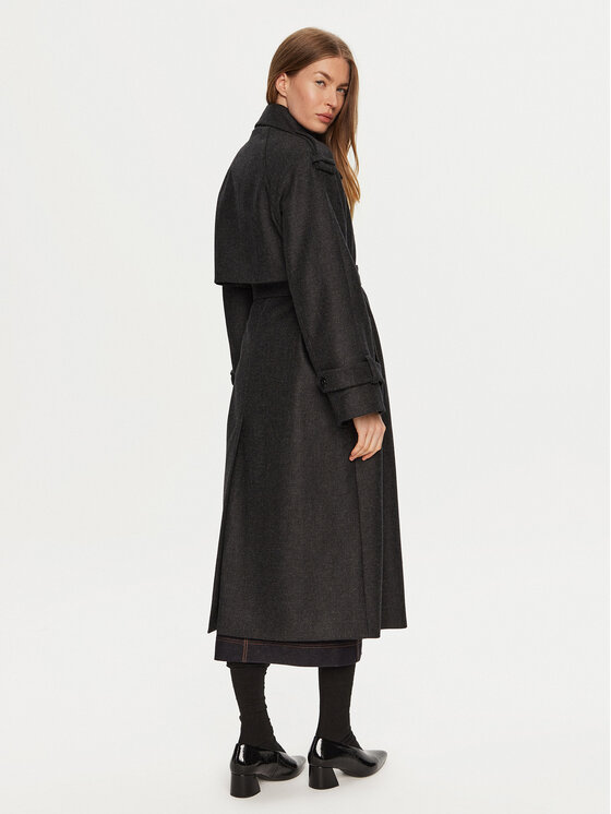 IVY OAK IVY OAK Gyapjú kabát Caroline Ann IO111147 Szürke Relaxed Fit
