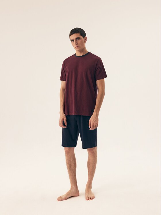 Henderson Henderson Piżama 42633 Bordowy Regular Fit