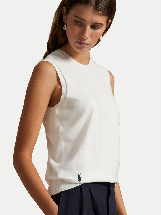 Polo Ralph Lauren Polo Ralph Lauren Top 211972111002 Bílá Straight Fit