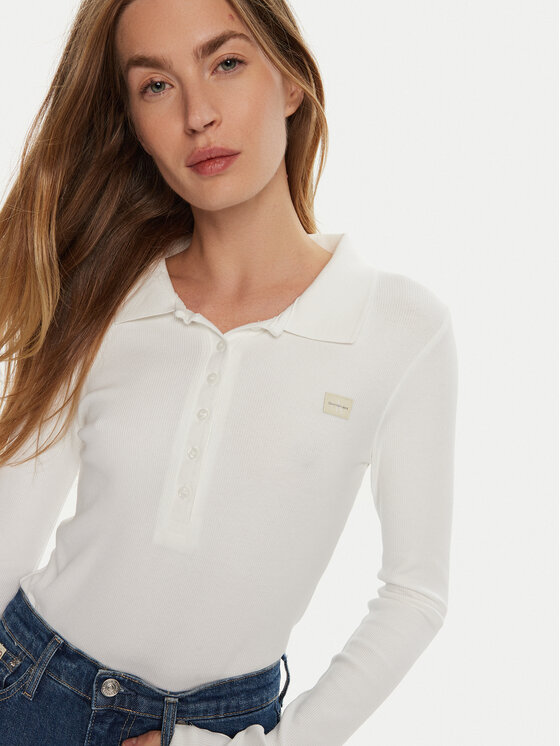 Calvin Klein Jeans Calvin Klein Jeans Polo marškinėliai J20J224457 Balta Slim Fit