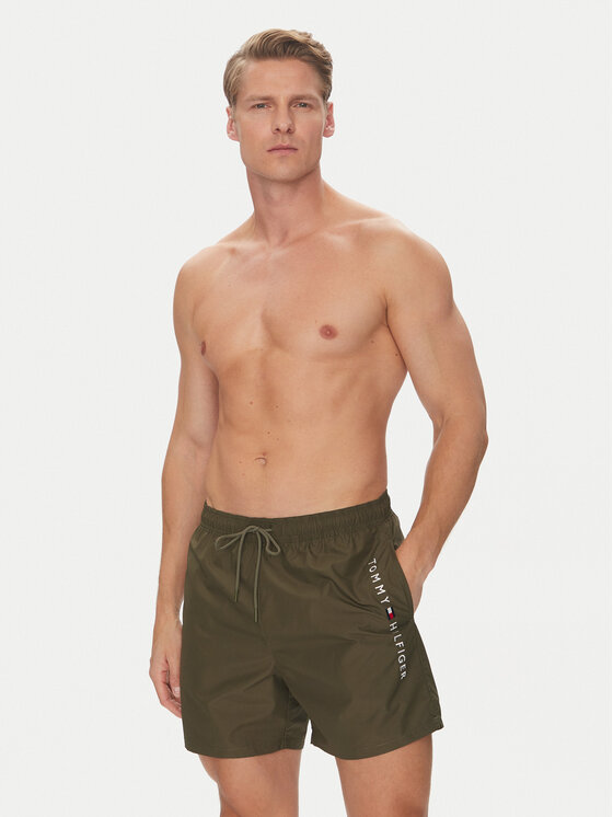 Tommy Hilfiger Tommy Hilfiger Szorty kąpielowe UM0UM03258 Zielony Regular Fit