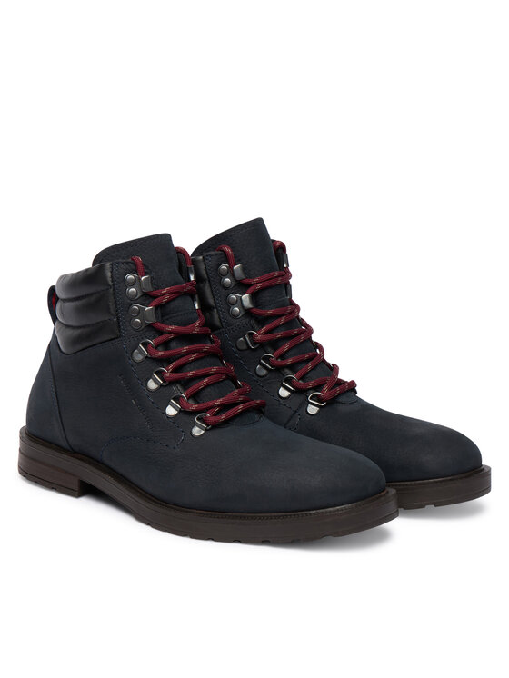 Tommy Hilfiger Tommy Hilfiger Schnürschuhe Cleated Hilfiger Wrm Hook Boot FM0FM05699 Dunkelblau