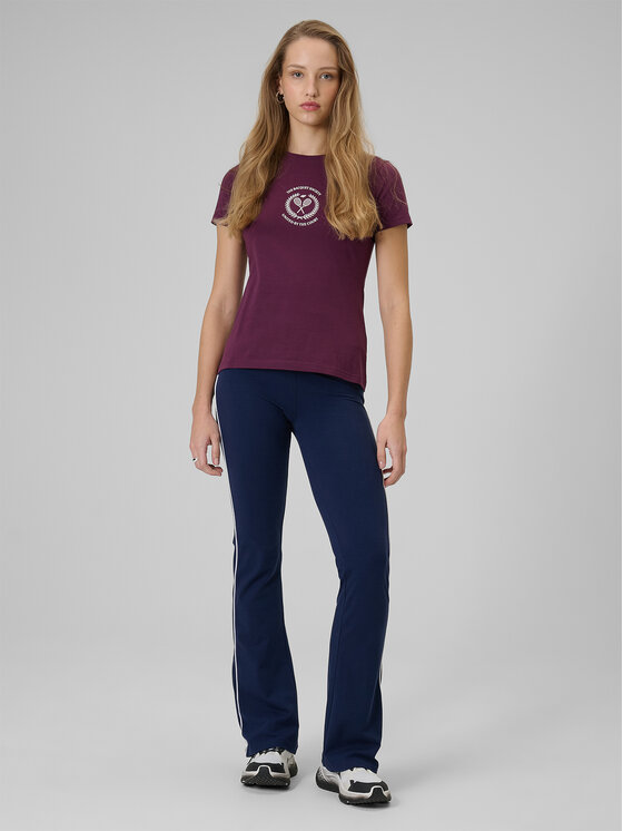 4F 4F T-Shirt SPORTS CLUB Bordowy Slim Fit