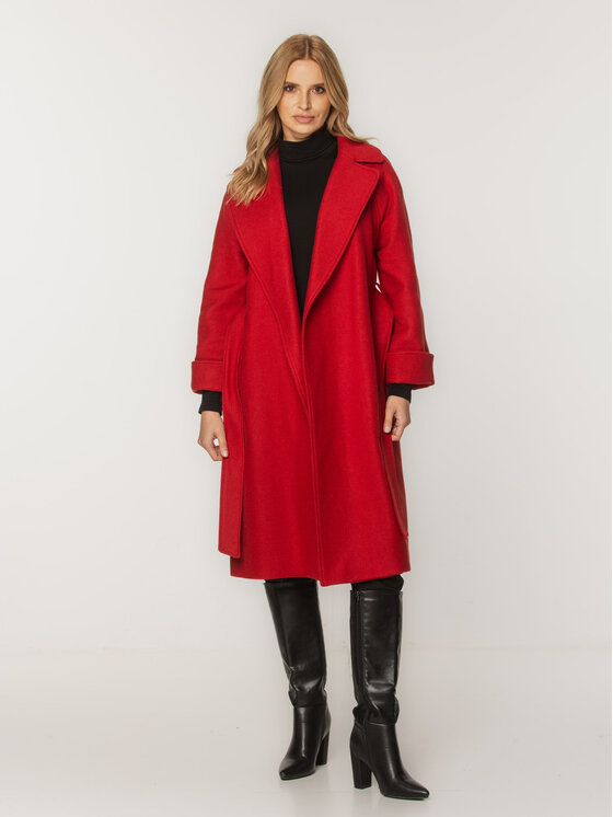 Willsoor Willsoor Płaszcz przejściowy 65355 65356 Czerwony Regular Fit