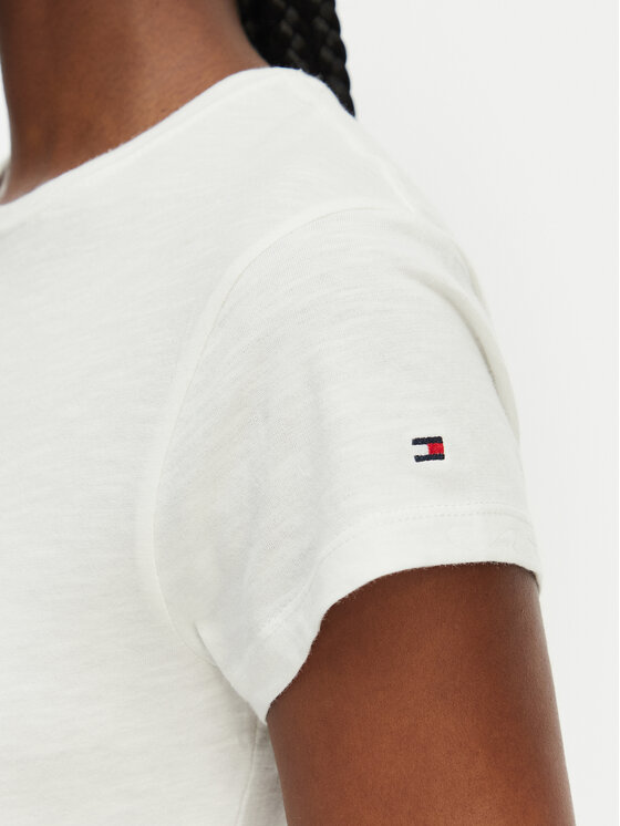 Tommy Hilfiger Tommy Hilfiger Majica WW0WW48702 Bela Slim Fit
