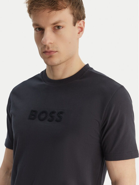 BOSS BOSS Majica TS_Terrace Logo 50559361 Mornarsko modra Regular Fit