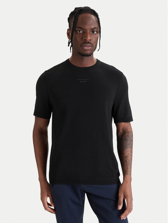 BOSS Tricou Spirit70 50558363 Negru Regular Fit