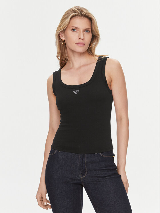 Guess Guess Felső W3YP68 KA0H1 Fekete Regular Fit