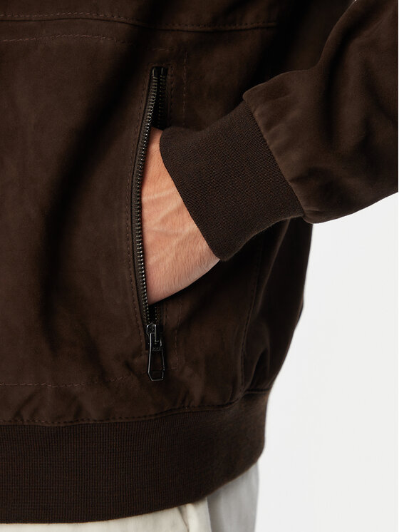 JOOP! JOOP! Geacă de piele 1500158 80100853 Maro Regular Fit