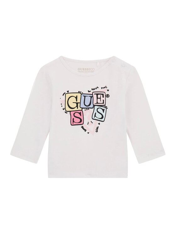 Guess Kids Guess Kids Top 176521 Biały Classic Fit