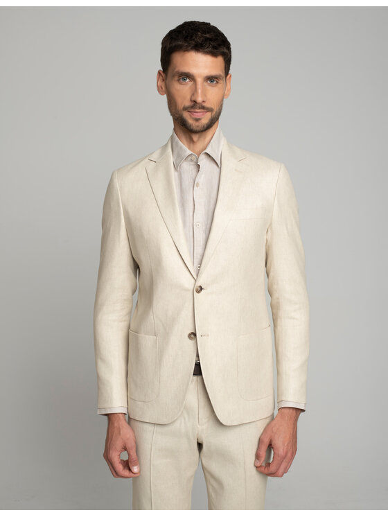 Borgio Borgio Marynarka lodrino Beżowy Slim Fit