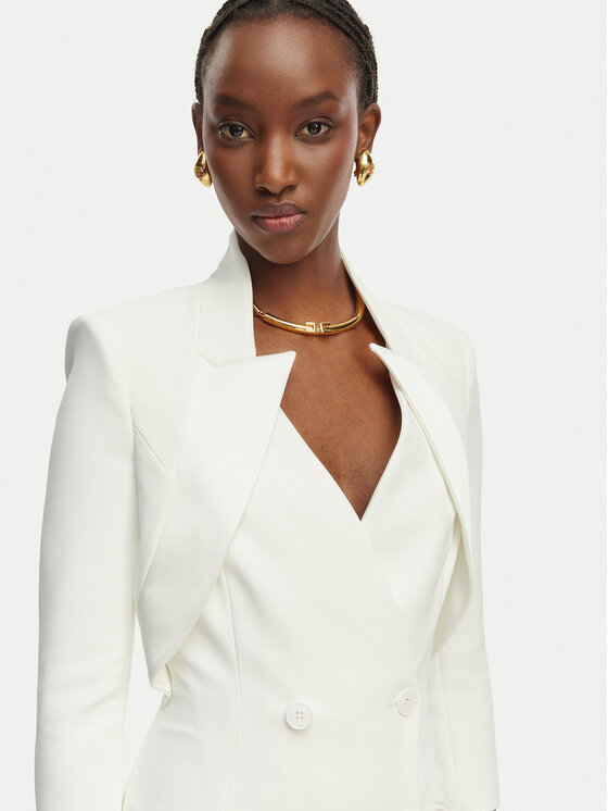 Elisabetta Franchi Elisabetta Franchi Коктейлна рокля AB-925-61E2-V450 Бял Regular Fit