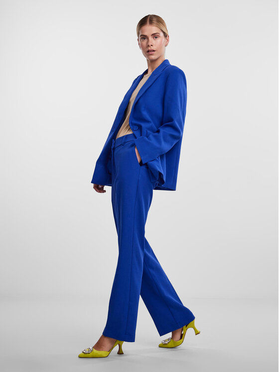 YAS YAS Παντελόνι υφασμάτινο Likka 26030744 Μπλε Regular Fit
