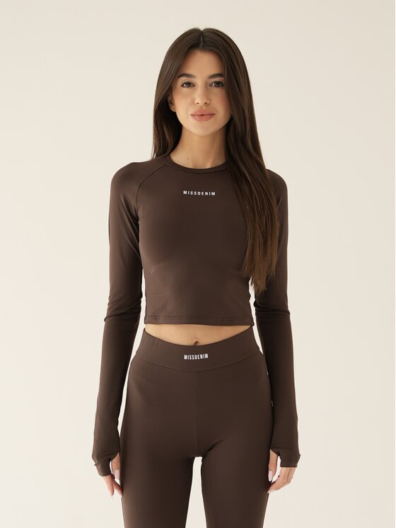 MissDenim MissDenim Longsleeve Soft Touch Brązowy Second Skin Fit