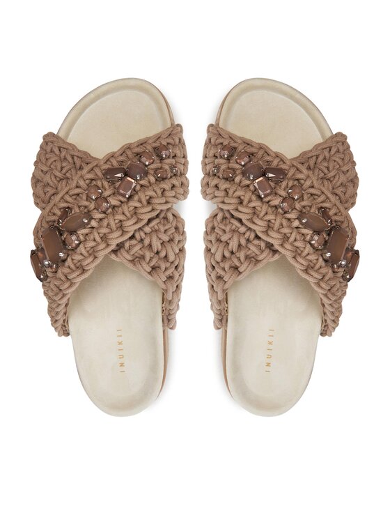 Inuikii Inuikii Natikači Woven Stones Platform 70103-106 Rjava