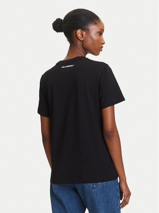 KARL LAGERFELD KARL LAGERFELD T-särk A3W17018 Must Regular Fit