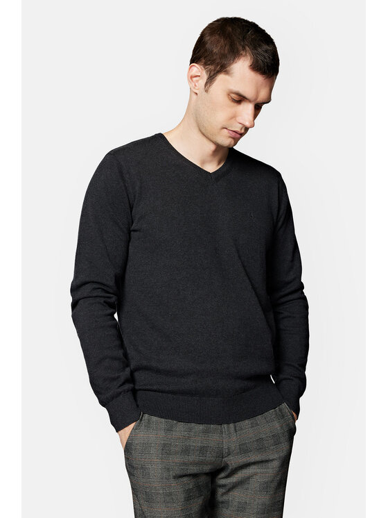 Lancerto Lancerto Sweter Anthony SW073223000045 Szary Regular Fit