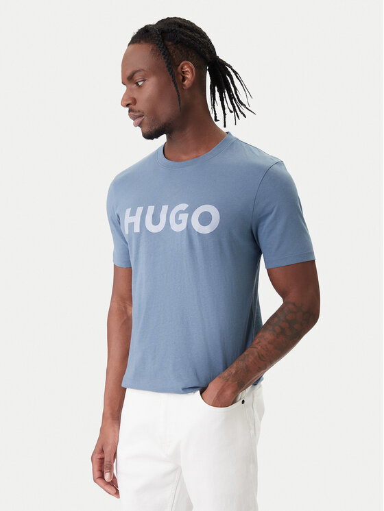 HUGO HUGO Tričko Dulivio 50467556 Modrá Regular Fit