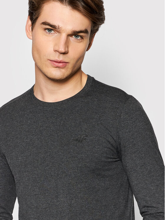 4F 4F Longsleeve NOSH4-TSML350 Szary Regular Fit