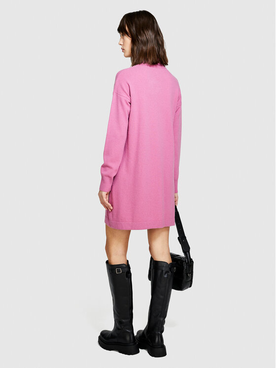 Sisley Sisley Плетена рокля 1044MV00L Розов Slim Fit
