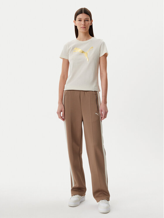 Puma Puma Тишърт Essentials Metallic 684995 Бежов Regular Fit