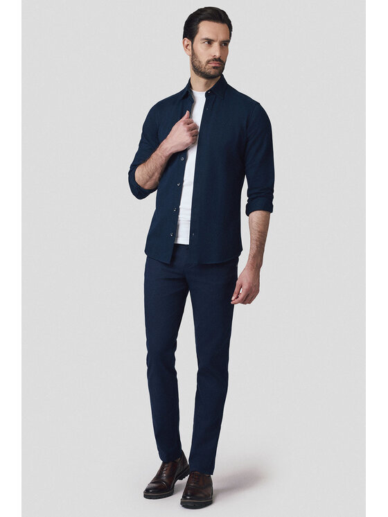 Lancerto Lancerto Chinosy Mikkeli SP082125000015 Granatowy Regular Fit