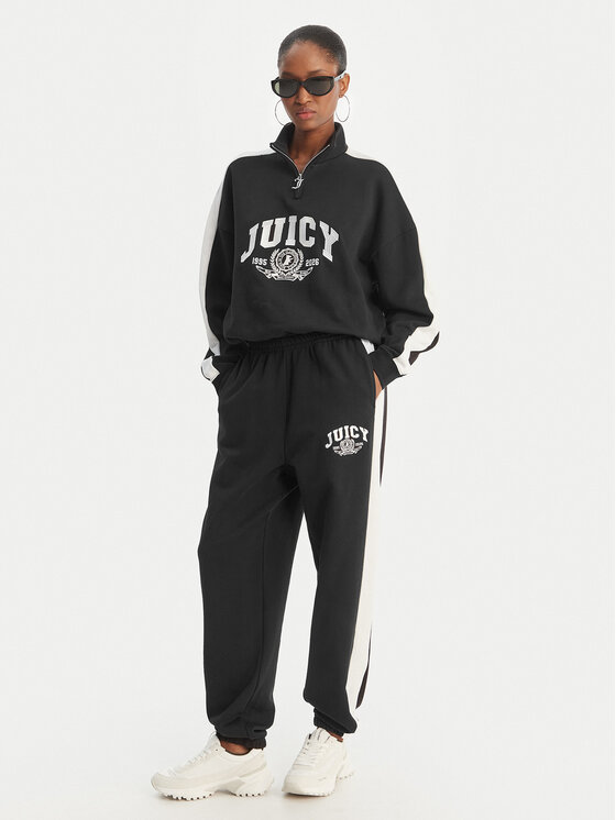 Juicy Couture Juicy Couture Mikina College JCSAS126401 Černá Relaxed Fit
