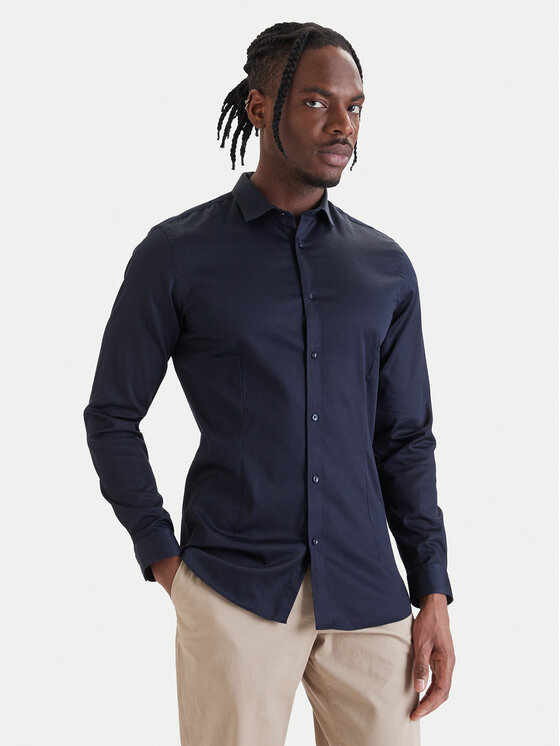 Jack & Jones Jack & Jones Košile Parma 12097662 Tmavomodrá Slim Fit