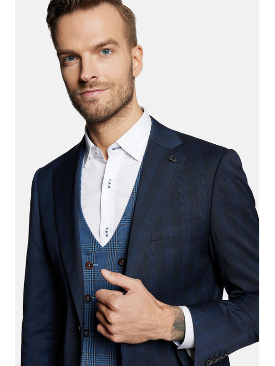 Lancerto Lancerto Garnitur Montreal GA073123000008 Granatowy Slim Fit