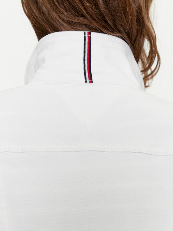 Tommy Hilfiger Tommy Hilfiger Τζιν μπουφάν WW0WW41336 Λευκό Regular Fit