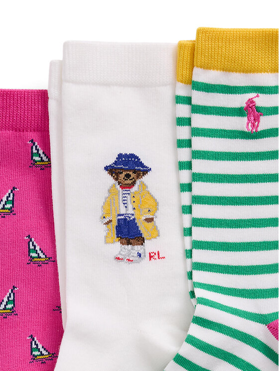 Polo Ralph Lauren Polo Ralph Lauren Sada 3 párů dětských vysokých ponožek 448969097001 Barevná