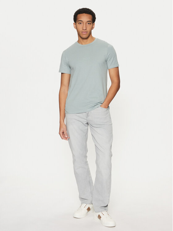 Guess Guess Tricou M2YI72 I3Z14 Albastru celest Slim Fit