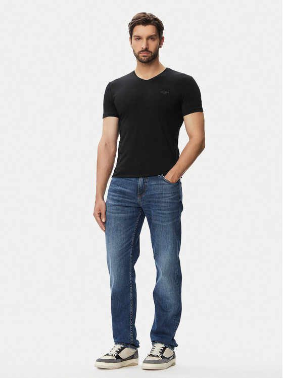 Guess Guess Póló M6YI32 K3735 Fekete Extra Slim Fit