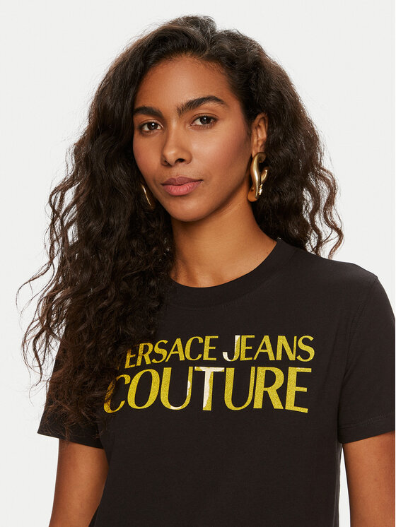 Versace Jeans Couture Versace Jeans Couture Marškinėliai 76HAHG03 Juoda Regular Fit