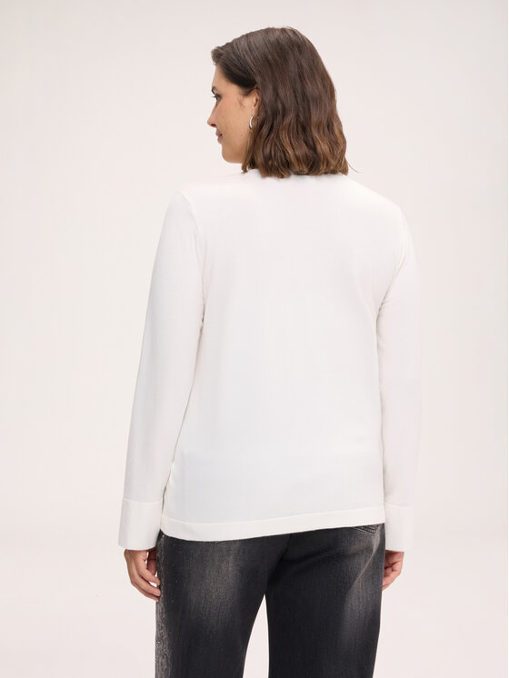 Fiorella Rubino Fiorella Rubino Sweter M350L008633N011 Biały Boxy Fit