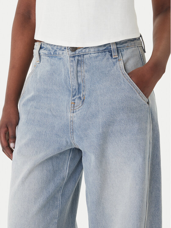 Eleh Eleh Jeansy EL103 Světle modrá Wide Leg