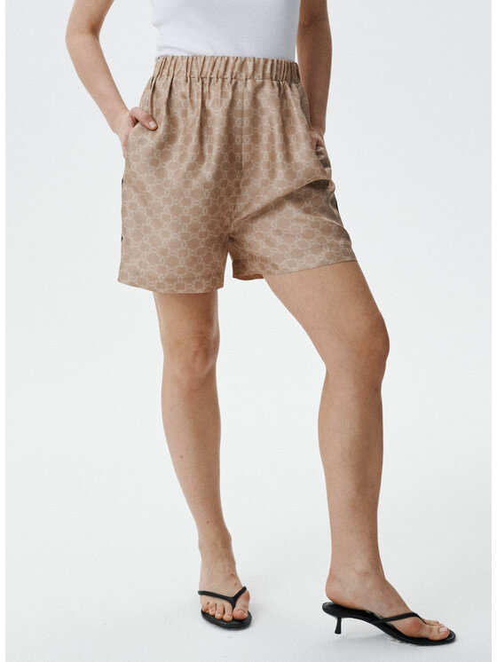 MARI PRETI MARI PRETI Pantaloni di tessuto MONOGRAM M Beige Regular Fit