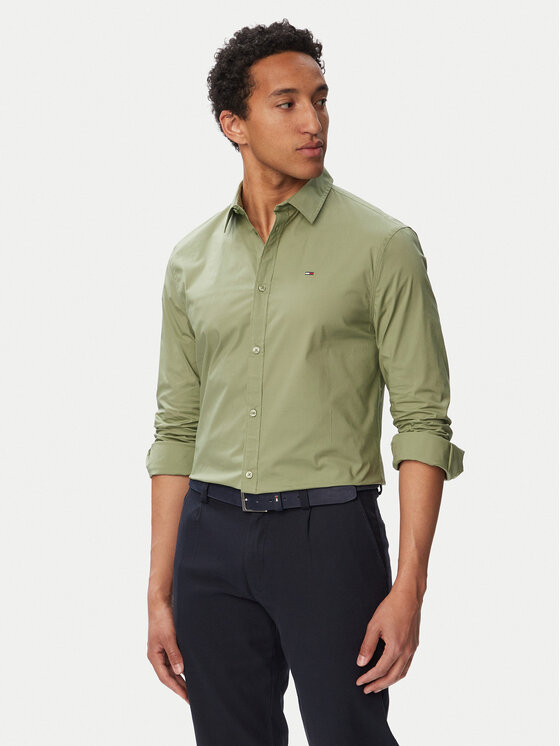 Tommy Jeans Cămașă Original DM0DM04405 Verde Slim Fit
