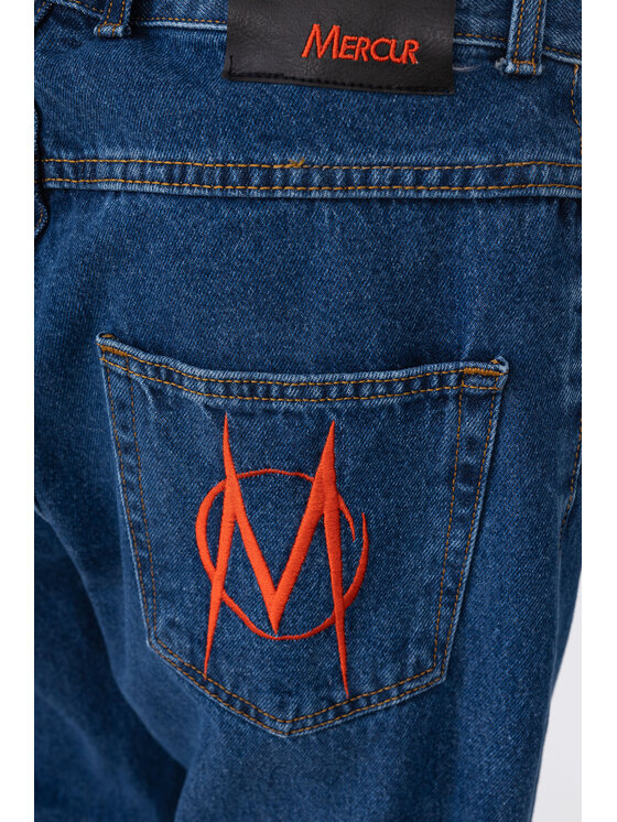 Mercur Mercur Jeansy Monument Granatowy Baggy Fit