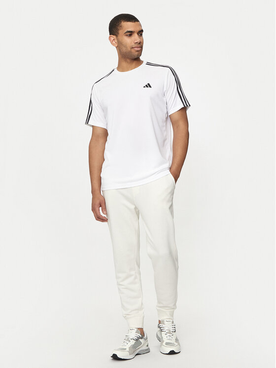 adidas adidas Funkčné tričko Train Essentials 3-Stripes IB8151 Biela Regular Fit