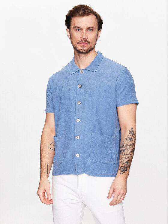 oscar jacobson chemise 60206144 bleu regular fit